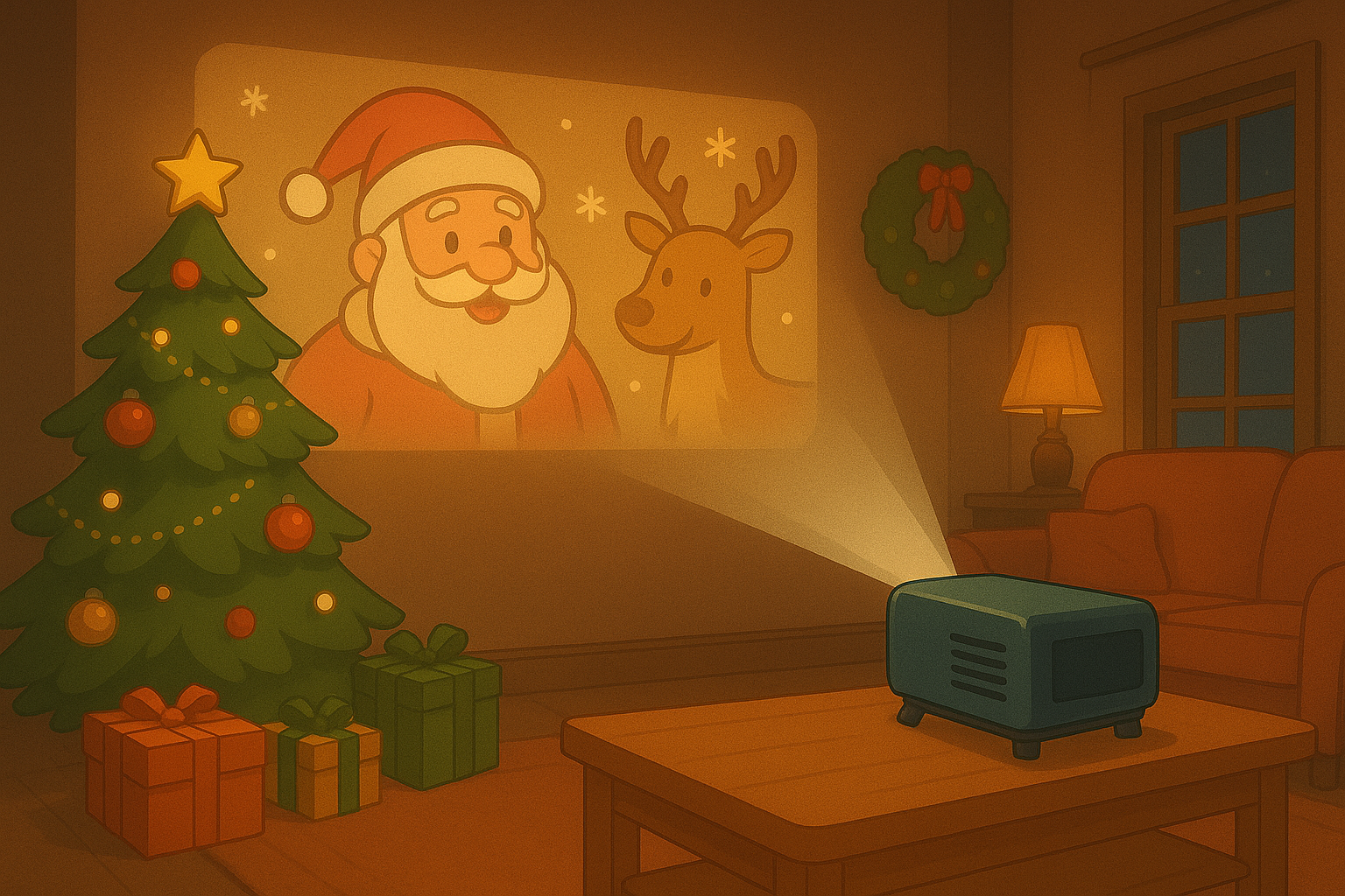 Weihnachtsprojektion ✨ Wohnzimmer & Fenster verzaubern