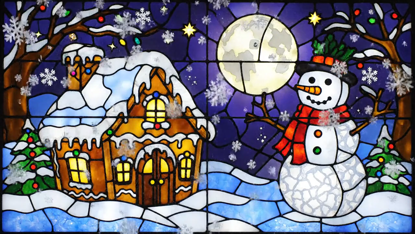 Glasfenster Weihnachtsprojektion