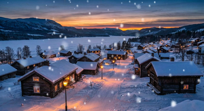 Chalet Abendprojektion